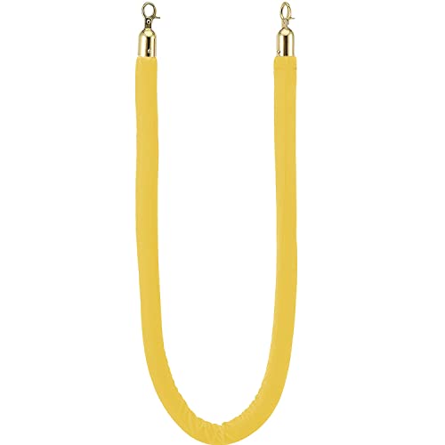 YHNNH, Warteschlangen-Absperrseile mit goldenem Haken, Pfosten-Absperrseil, zur Warteschlangen-Teilung und Kontrolle der Menschenmenge bei Hotelfeiern/Eröffnungszeremonien/(Yellow,Length 3M/9.8Ft/118I von YHNNH