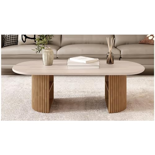 YHNNH, Weißer Beistelltisch aus massivem Holz mit Aufbewahrungsfunktion – großer Couchtisch, Oberfläche, stabile Beine – ideal for Wohnzimmer(F) von YHNNH