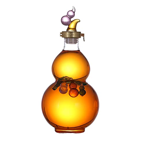 YHNNH, mit Holzsockel, großes Fassungsvermögen, Spirituosenspender, transparente Kristallglas-Weinflasche for Vater, Ehemann oder Freund, Whisky-Karaffe(2.5L) von YHNNH