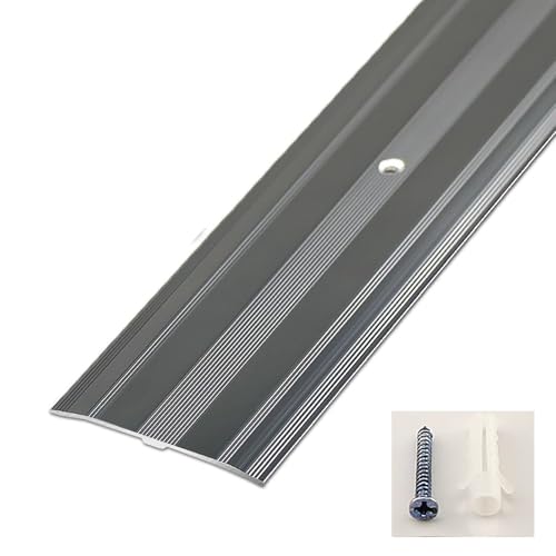 YHNNH Aluminium-Bodenübergangsleiste – 2,4 Zoll breit, verstellbare Länge, rutschfest, wasserdicht, Kratzfest(Gray,105cm) von YHNNH