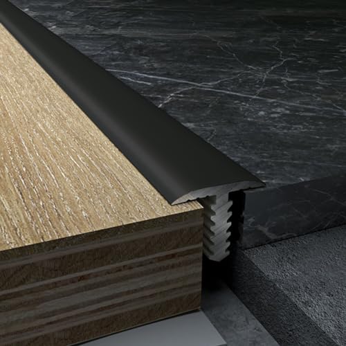 YHNNH Bodenübergangsleiste aus Aluminiumlegierung – 90 cm Lange Schwellenleiste von Holz zu Fliesen for einen glatten Bodenübergang(Black) von YHNNH