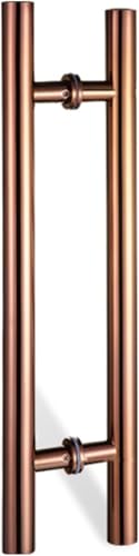 YHNNH Doppelseitige, runde, robuste Scheunentor-Schubstange for den Außenbereich for den Ausgang, Türgriffstange for den schwenkbaren Eingang mit Befestigungsschrauben(Rose Gold,120cm(47 1/4") 90cm) von YHNNH