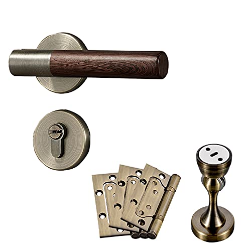 YHNNH Eleganter Türdrückerknauf aus Bronze for nicht drehbare Schränke und Fenstertüren mit einseitigem Zuggriff – sicheres geteiltes Türschloss(ModelD) von YHNNH