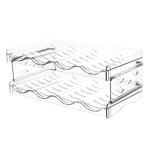 YHNNH Faltbares Weinregal, Stapelbarer Halter, Flaschenaufbewahrung, Kühlschrank-Organizer, Schrank, Speisekammer, Freistehender Becher, Dosenhalter, Bierhalter(2 Layers) von YHNNH