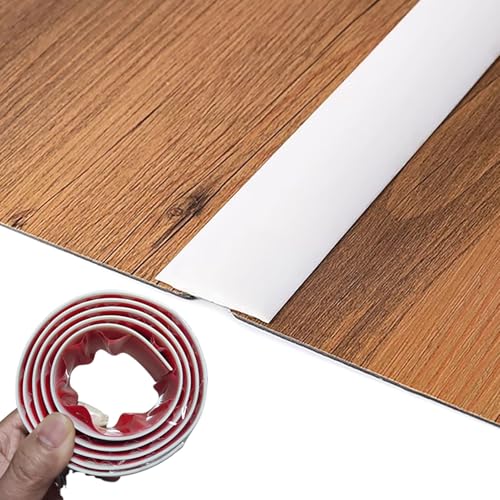 YHNNH Flache Trennstreifen for Türschwellen aus PVC – anpassbare Längen for sichere Hausübergänge, 4 cm breit(White,L5m) von YHNNH