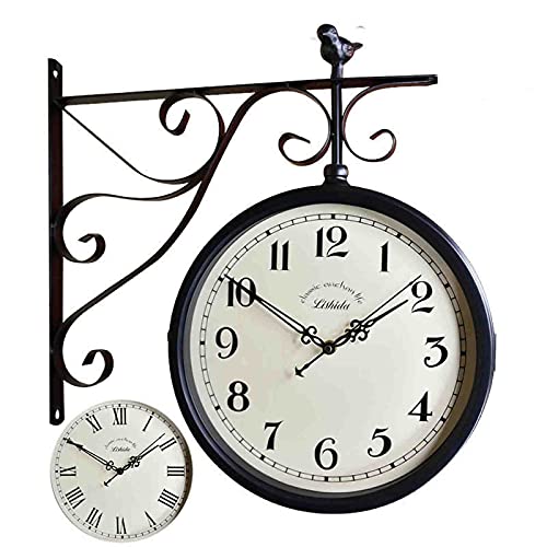 YHNNH Gartenuhren, Doppelseitiger Aufhänger aus antikem Metall im Retro-Stil, for dekorative Dekoration Außenbereich, Kunstdekoration, Büro, Zuhause, Küche, Schlafzimmer YHNNH Gartenuhren, Doppelseitiger Aufhänger aus antikem Metall im Retro-Stil, for dekorative Dekoration Außenbereich, Kunstdekoration, Büro, Zuhause, Küche, Schlafzimmer von YHNNH