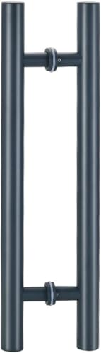 YHNNH Innen- und Außentürgriffe for Glasschiebetüren, zweiseitige Push-Pull-Eingangstürgriffstange, runde Stangen-Badezimmer-Duschtürgriffe(Dark Gray,50cm(19 3/4")*30cm) von YHNNH