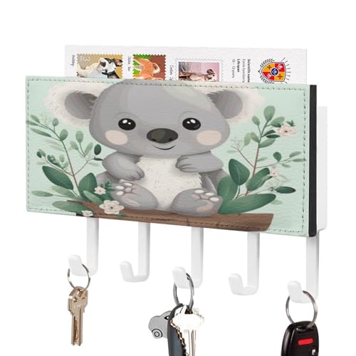 YHNNH Koalaprinted Schlüsselhaken zur Wandmontage, Kunststoff-Dekor-Schlüsselaufhänger für die Wand mit 5 Schlüsselhaken, individuelles Schlüsselbrett für Eingangsbereich, Wohnzimmer, Büro YHNNH Koalaprinted Schlüsselhaken zur Wandmontage, Kunststoff-Dekor-Schlüsselaufhänger für die Wand mit 5 Schlüsselhaken, individuelles Schlüsselbrett für Eingangsbereich, Wohnzimmer, Büro von YHNNH