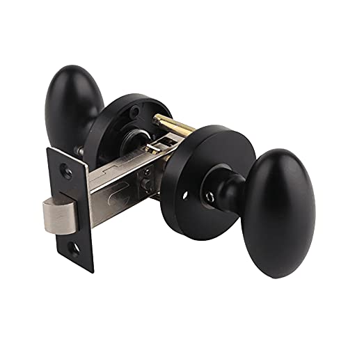 YHNNH Mattschwarzer Durchgangstürknauf mit Kugel – schlüsselloser, nicht verriegelnder runder Griff for Flurschränke mit Riegel und Hebel(ModelB) von YHNNH
