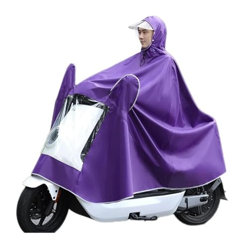 YHNNH Regen Poncholity Scooter Cover Larrain Cape Coatlity Scooter Motorrad Regenmantel Regenschutz(Purple,Single 5XL) von YHNNH