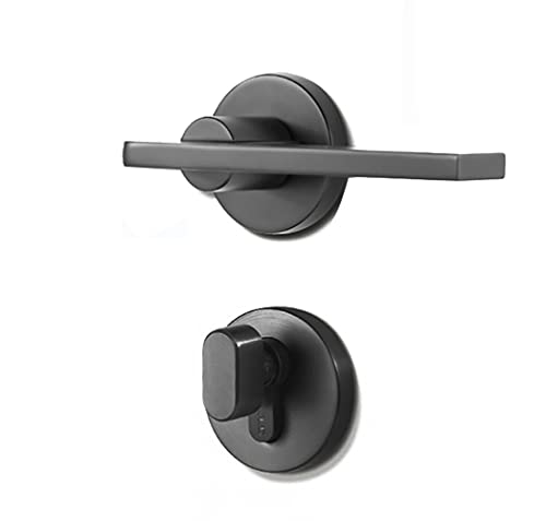 YHNNH Robuste Eingangstürknöpfe und -hebel aus satiniertem Nickel mit Schloss und Schlüssel – Sichtschutz-Türschlösser for Schlafzimmer und Badezimmer(Gray) von YHNNH