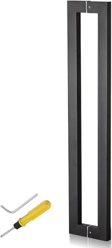 YHNNH Robustes Schiebetürgriff-Set for Scheunentore, moderner Stangengriff aus Edelstahl, alle Installationsbeschläge im Lieferumfang enthalten.(Matte Black,80Cm/32Inch) von YHNNH