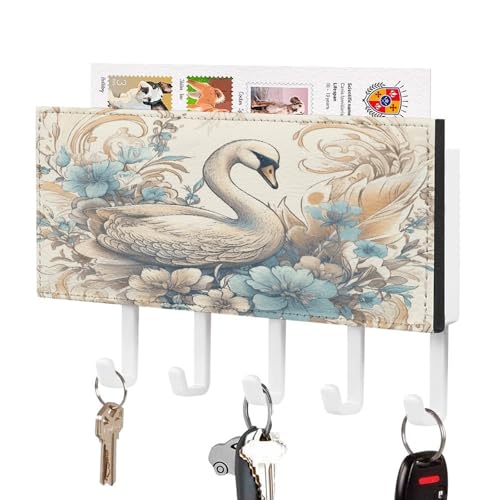 YHNNH Schlüsselhaken zur Wandmontage, Blumen und geschwommene Kunststoff-Dekor-Schlüsselaufhänger für die Wand mit 5 Schlüsselhaken, individuelles Schlüsselbrett für Eingangsbereich, Wohnzimmer, Büro YHNNH Schlüsselhaken zur Wandmontage, Blumen und geschwommene Kunststoff-Dekor-Schlüsselaufhänger für die Wand mit 5 Schlüsselhaken, individuelles Schlüsselbrett für Eingangsbereich, Wohnzimmer, Büro von YHNNH