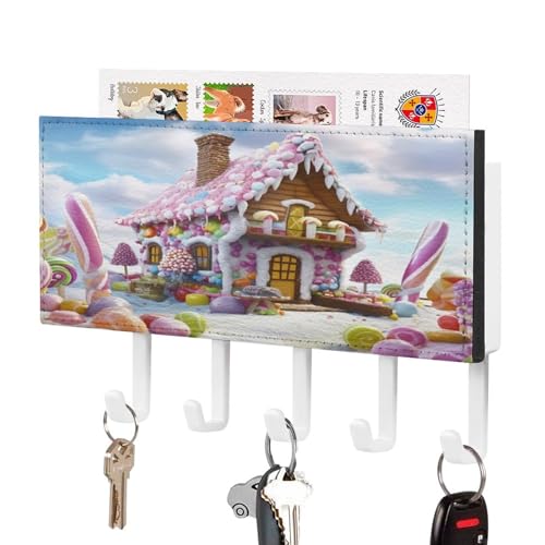 YHNNH Schlüsselhaken zur Wandmontage, Candy Houseprinted Kunststoff-Dekor-Schlüsselaufhänger für die Wand mit 5 Schlüsselhaken, individuelles Schlüsselbrett für Eingangsbereich, Wohnzimmer, Büro YHNNH Schlüsselhaken zur Wandmontage, Candy Houseprinted Kunststoff-Dekor-Schlüsselaufhänger für die Wand mit 5 Schlüsselhaken, individuelles Schlüsselbrett für Eingangsbereich, Wohnzimmer, Büro von YHNNH