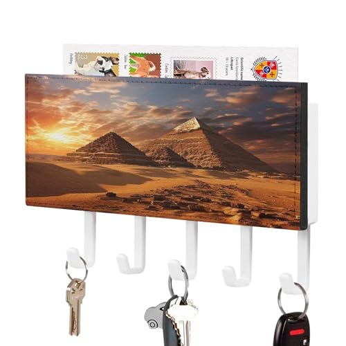 YHNNH Schlüsselhaken zur Wandmontage, ägyptische Pyramidensprinte, Kunststoff-Dekor-Schlüsselaufhänger für die Wand mit 5 Schlüsselhaken, individuelles Schlüsselbrett für Eingangsbereich, Wohnzimmer YHNNH Schlüsselhaken zur Wandmontage, ägyptische Pyramidensprinte, Kunststoff-Dekor-Schlüsselaufhänger für die Wand mit 5 Schlüsselhaken, individuelles Schlüsselbrett für Eingangsbereich, Wohnzimmer von YHNNH