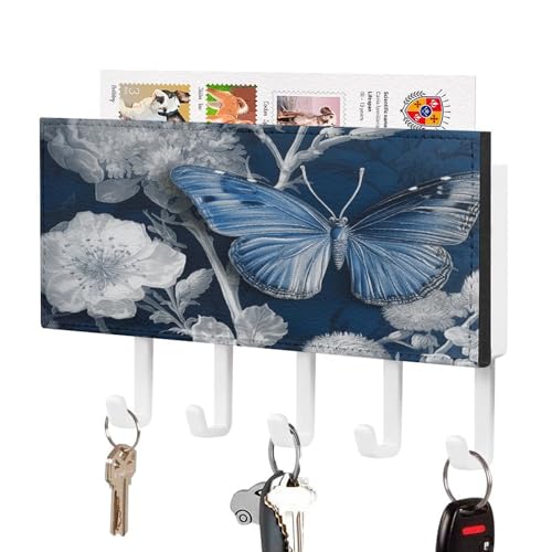 YHNNH Schlüsselhaken zur Wandmontage, friedlicher ländlicher Druck, Kunststoff-Dekor-Schlüsselaufhänger für die Wand mit 5 Schlüsselhaken, individuelles Schlüsselbrett für Eingangsbereich, Wohnzimmer von YHNNH