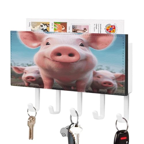 YHNNH Schlüsselhaken zur Wandmontage, lustig, niedlich, mit Pigmentdruck, Kunststoff-Dekor, Schlüsselhalter für die Wand, mit 5 Schlüsselhaken, individuelles Schlüsselbrett für Eingangsbereich von YHNNH