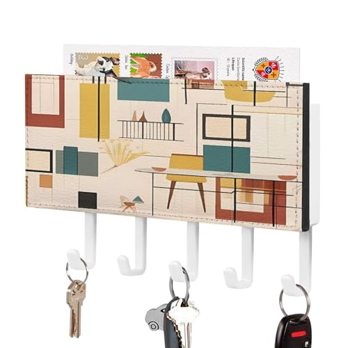 YHNNH Schlüsselhaken zur Wandmontage, modernes Design, Kunststoff, Dekor, Schlüsselhalter für die Wand, mit 5 Schlüsselhaken, individuelles Schlüsselbrett für Eingangsbereich, Wohnzimmer, Büro YHNNH Schlüsselhaken zur Wandmontage, modernes Design, Kunststoff, Dekor, Schlüsselhalter für die Wand, mit 5 Schlüsselhaken, individuelles Schlüsselbrett für Eingangsbereich, Wohnzimmer, Büro von YHNNH