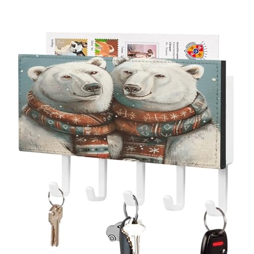 YHNNH Schlüsselhaken zur Wandmontage, zwei polarisierte Kunststoff-Dekor-Schlüsselaufhänger für die Wand mit 5 Schlüsselhaken, individuelles Schlüsselbrett für Eingangsbereich, Wohnzimmer, Büro von YHNNH