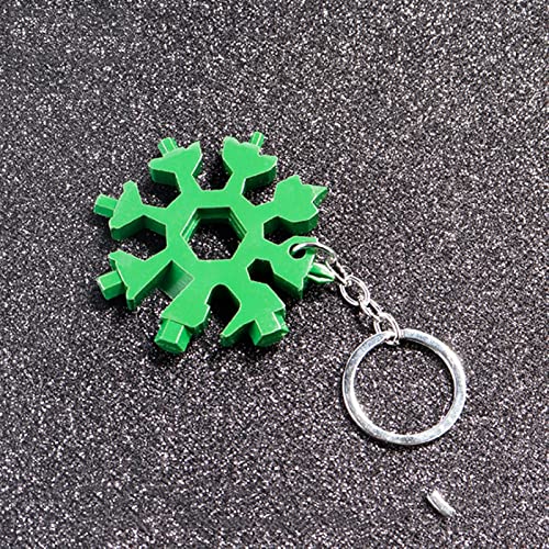 YHNNH Schneeflocke Multitool,. Snowflake Multitool, Schraubendreherschlüssel, Snowflake Multitool 18-in-1 Multitool Snowflake(Green) von YHNNH