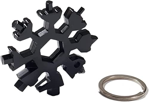 YHNNH Schneeflocke Multitool,. Snowflake Multitool, Schraubendreherschlüssel, Snowflake Multitool 18 in 1 Snowflake Werkzeugkartenkombination(Black) von YHNNH