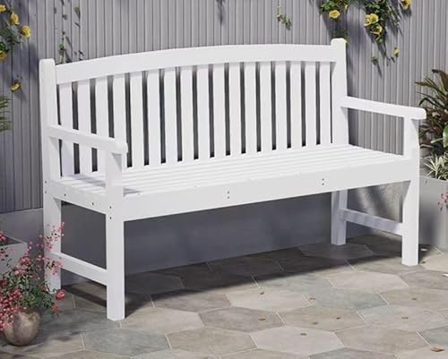 YHNNH Stilvolle 31,5–55 Zoll große Gartenbank for Terrasse, Deck, Rasen, Pool und Veranda – Massivholz mit Schutzbeschichtung(80cm) von YHNNH