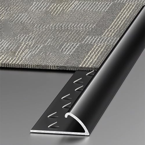 YHNNH Z-Typ-Aluminium-Übergangsleiste – 90 cm Kantenleiste for einen glatten Übergang von Holz zu Teppich/Fliesen(Black) von YHNNH