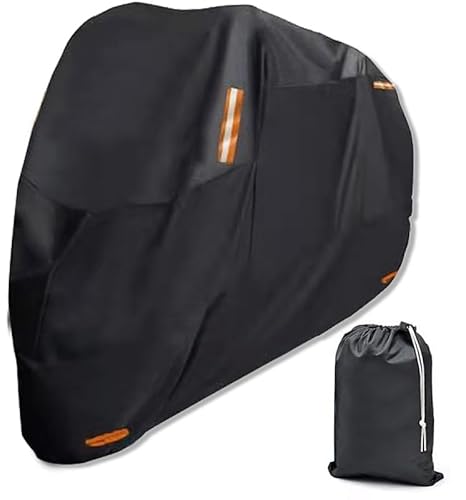 YHNQFB Motorrad Abdeckplane Speziell für Triumph Bonneville T100 / T120, Motorradabdeckung Outdoor Wasserdicht UV-Beständiges Motorradgarage 420D Oxford Stoff Abdeckplane,Blacksilver von YHNQFB