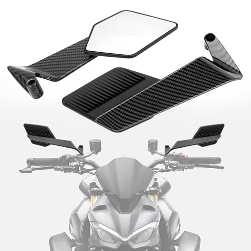 YHNQFB Motorrad Rückspiegel für Ducati Diavel V4 2023, Motorrad Einstellbare Dreh Stealth Spiegel Motorrad Spiegel Wind Flügel Seite Umkehr, Modifizierte Motorradspiegel,C von YHNQFB