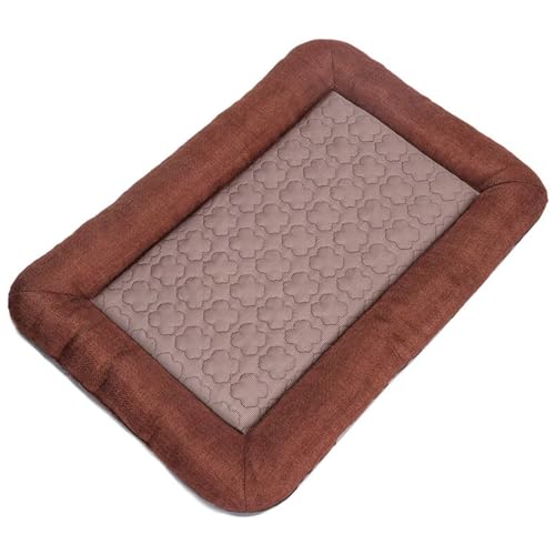 YHOPJKFRA Kühlmatte für Hunde – Weicher, Dicker Schaumstoff, stützendes Gel, selbstkühlendes Pad für Hunde und Katzen im Sommer. Langlebig, Kratzfest | braun von YHOPJKFRA