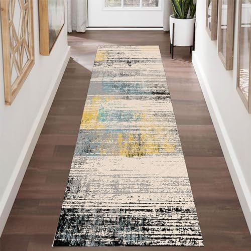 YHQGSY Anti Rutsch Teppich Läufer rutschfest,Läufer Teppich Flur,Nützlich Küchenteppich Waschbar,Brücke Meterware Modern Design Flur Küche Wohnzimmer von YHQGSY