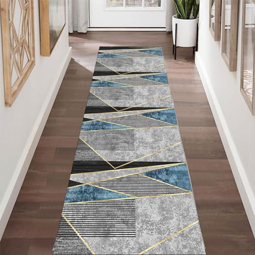 YHQGSY Anti Rutsch Teppich Läufer rutschfest,Läufer Teppich Flur,Nützlich Küchenteppich Waschbar,Brücke Meterware Modern Design Flur Küche Wohnzimmer von YHQGSY