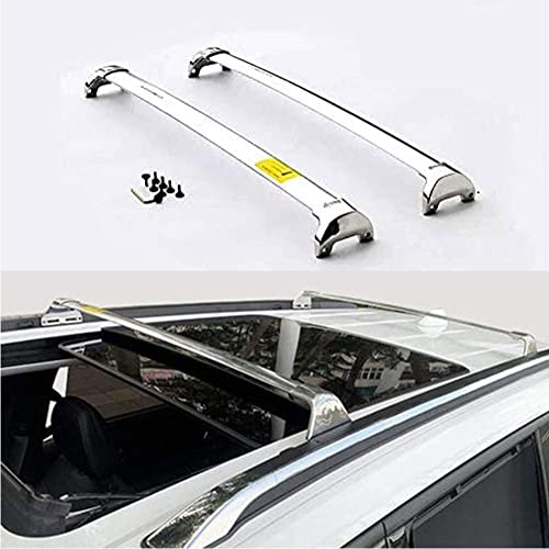 YHQKJ Auto Dachträger Crossbar für Jeep Compass 2017 2018 2019 2020, Aluminium Autodachträger Querträger Schlossstangen Fahrrad Dachträger DachgepäCkträGer Relingträger Dachfrachtstangen Zubehör von YHQKJ