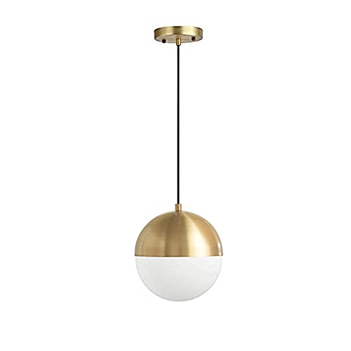 SDFDSSR Nordic Creativity E27 Kronleuchter Golden Glass Pendelleuchte Globe Hängelampe Verstellbares Droplight Geeignet Für Kücheninsel, Schlafzimmer, Bett, Büro, Eingang (Höhe 18 cm) von YHQSYKS