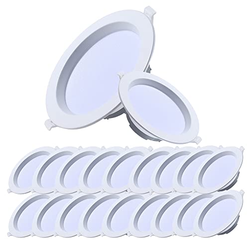 YHQSYKS 20er-Pack Downlight-LED-Einbauleuchten, runde Panel-Lichtleitbleche, 5 W, 9 W, 12 W, 18 W, ultradünne Einbauleuchten aus Aluminium für Waschbecken-Downlights von YHQSYKS