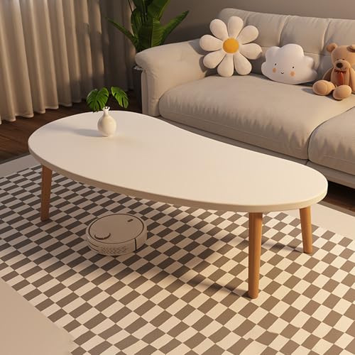 Couchtisch Modern,Kleiner Niedriger Couchtisch,Beistelltische Fürs Wohnzimmer,Teetisch,Minimalistischer Wohnzimmer-Couchtisch mit Mangoform,für Wohnzimmer Schlafzimmer Balkon(Warm white,70x40x42cm) von YHQYCGS