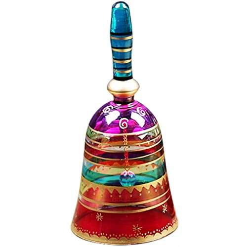Anrufsglocke Handglocke Klein Cafe Art Handbemaltes Glas Hand Glocke, Küche Esszimmer Tiny Crisp Sound Tischglocke von YHRJOZ