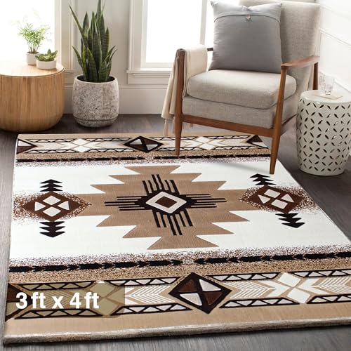 YHSF South West C318 Teppich für Indianer, leicht zu reinigen, dick, weich, langlebig, Indianer-inspirierter Teppich für Schlafzimmer/Wohnzimmer und mehr, Elfenbein, 90 x 122 cm YHSF South West C318 Teppich für Indianer, leicht zu reinigen, dick, weich, langlebig, Indianer-inspirierter Teppich für Schlafzimmer/Wohnzimmer und mehr, Elfenbein, 90 x 122 cm von YHSF