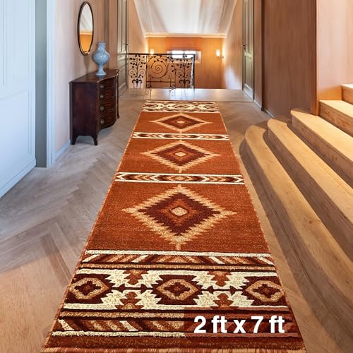YHSF Südwest-Indianer-Teppich – leicht zu reinigen, dick, weich, langlebig, Indianer-inspirierter Teppich für Schlafzimmer/Wohnzimmer/Flur und mehr, Rost, 60 x 200 cm YHSF Südwest-Indianer-Teppich – leicht zu reinigen, dick, weich, langlebig, Indianer-inspirierter Teppich für Schlafzimmer/Wohnzimmer/Flur und mehr, Rost, 60 x 200 cm von YHSF