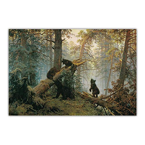 Leinwandbild Ivan Shishkin"Morgen im Kiefernwald"Kunstreproduktionen Poster und Drucke Home Wanddekoration 70x105cm Rahmenlos von YHSGY