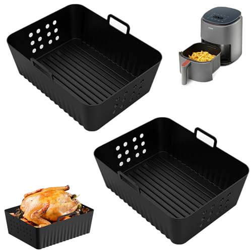 YHSKJCD 2 Stück Silikonform Heißluftfritteuse für Ninja Double Stack XL SL400EU, Airfryer Zubehör Silikonform für Foodi Max Dual Zone AF400EU AF300EU 7.6 9.5L, Air Fryer Silikon Backform Einsatz von YHSKJCD