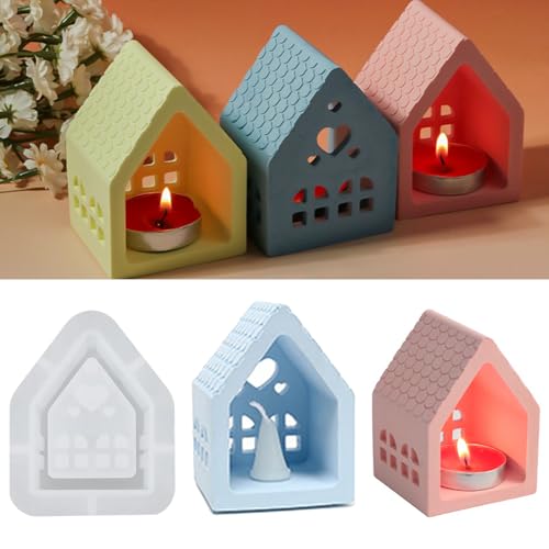 Silikonformen Gießformen Häuser, 3D Silikonform Kerzenhalter Silikonform Weihnachten Gießformen Silikon Gießform Haus Gips Zum Gießen Giessformen Silikonformen Gießformen Häuser, 3D Silikonform Kerzenhalter Silikonform Weihnachten Gießformen Silikon Gießform Haus Gips Zum Gießen Giessformen von YHSKJCD