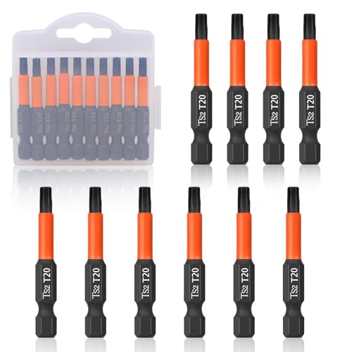 T20 Bit, Torx Bits T20, Bit-Sortiment, Länge: 50 mm, 10 Stück von YHSKJCD