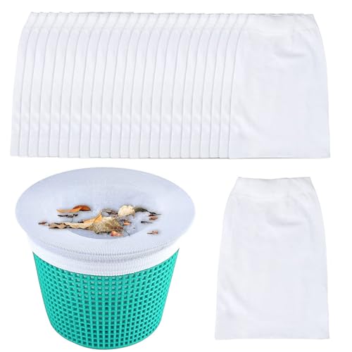 20 Stück Skimmer,Pool SockenSkimmersocke,Filter Zubehör Sieb,Netz für Schwimmbad,Skimmerkorb Socks Filterkorb,Filtersocken Feinfilterung Feinmaschiger,Swimming Vorfilter Socke, Pool-netz Filternetz von YHSKJCD