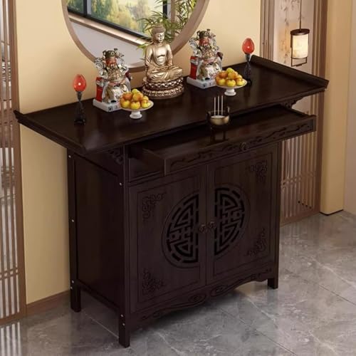 YHWKGZ Altartisch for Persönliche Schreine, Altartische Mit Stauraum, Gebets- Und Meditationstisch Aus Bambus, Chinesischer Buddha-Nischenschrank, Starke Tragfähigkeit, Robust Und Langlebig(80x40x100c von YHWKGZ