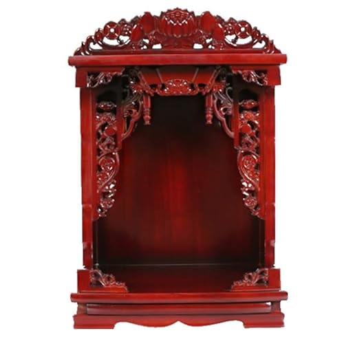 YHWKGZ An Der Wand Montierter Buddhistischer Altar Aus Massivholzschrein, Mini-buddhistischer Altarschrein Mit Schublade, Gebetstischschrank for Den Haushalt, Geeignet for Wohnzimmer, Büro(Rosso,42x52 von YHWKGZ
