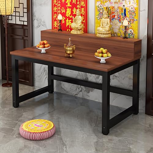 YHWKGZ Buddha-Altarregal Aus Holz, Ausstellungsregal for Chinesische Fengshui-Statuen, Meditations-Gebetstisch, Persönlicher Meditationsschrein, Robust Und Langlebig, Starke Tragkraft(Black frame,100x von YHWKGZ