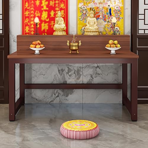 YHWKGZ Buddha-Altarregal Aus Holz, Ausstellungsregal for Chinesische Fengshui-Statuen, Meditations-Gebetstisch, Persönlicher Meditationsschrein, Robust Und Langlebig, Starke Tragkraft(Dark red frame,1 von YHWKGZ