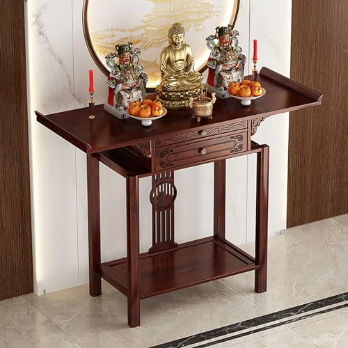 YHWKGZ Buddhistischer Gebetsaltartisch,Chinesischer Opfertisch Mit Schranksockel,Persönliche Gebetsaltäre Mit Aufbewahrungsaltartisch,Persönlicher Chinesischer Buddha-Nischentisch(120x40x100cm/47.2x15 von YHWKGZ