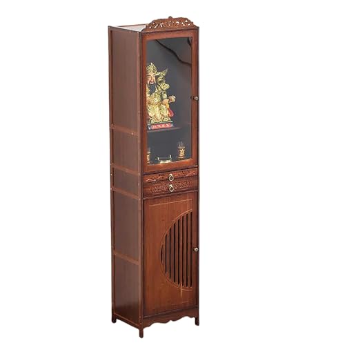 YHWKGZ Chinesischer Schranksockel-Opfertisch, Bambus-Meditationsaltartisch, Persönlicher Meditationsschrein, Meditationsaltartisch Mit Schublade, Meditationstisch Pooja Schrank(Length39cm/15.3in) von YHWKGZ